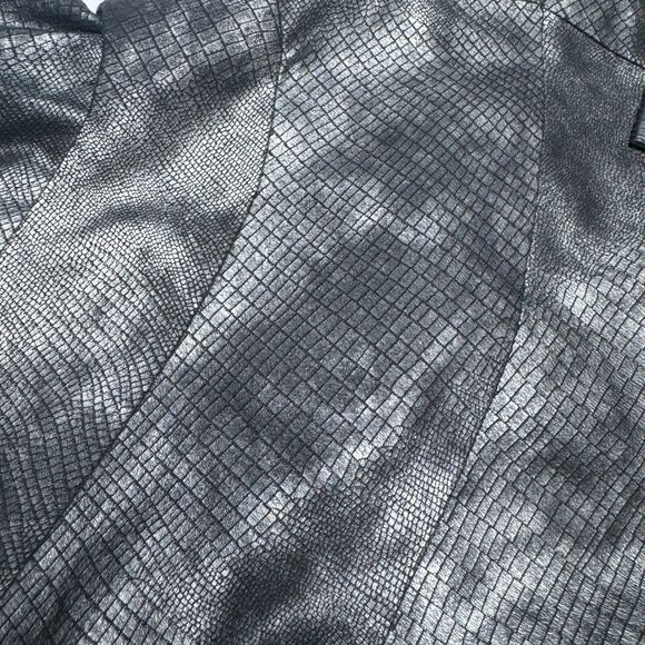 Pile Ou Face Paris Skirt Size 3 Gray Black Reptile Print Flared A Line Textured - Picture 7 of 14